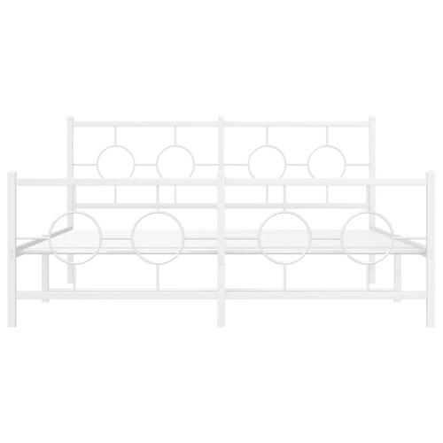 Sengeramme med sengegavl og fodgærde 160x200 cm metal hvid