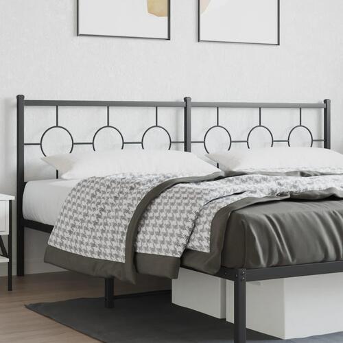 Sengegavl 193 cm metal sort
