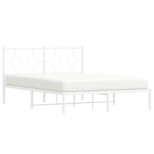 Sengeramme med sengegavl 140x190 cm metal hvid