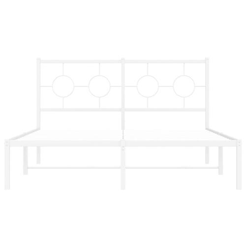 Sengeramme med sengegavl 140x190 cm metal hvid
