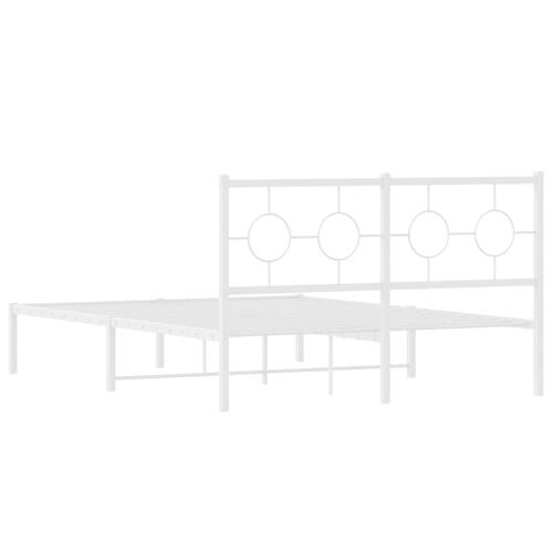 Sengeramme med sengegavl 140x190 cm metal hvid