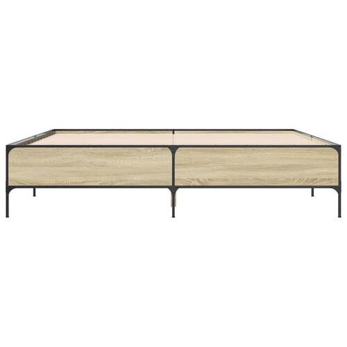 Sengestel 180x200 cm konstrueret træ og metal sonoma-eg