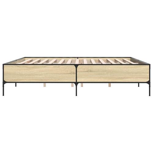 Sengestel 180x200 cm konstrueret træ og metal sonoma-eg