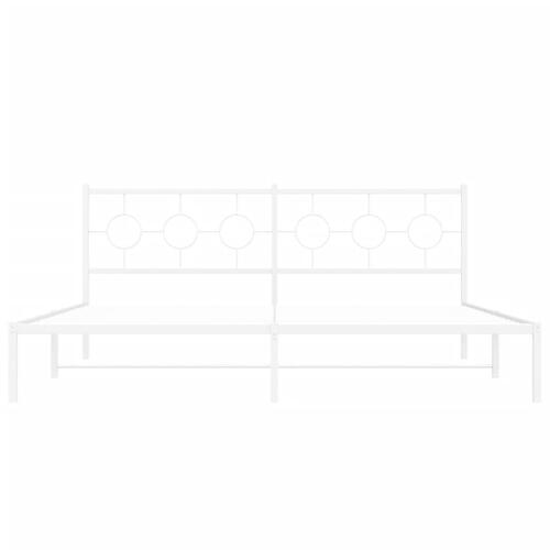 Sengeramme med sengegavl 200x200 cm metal hvid