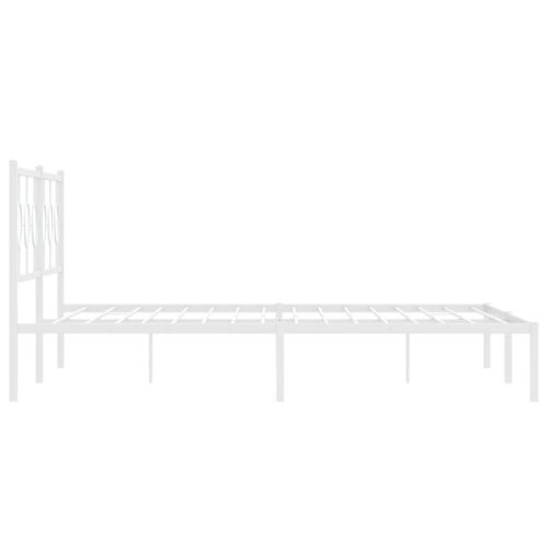 Sengeramme med sengegavl 200x200 cm metal hvid