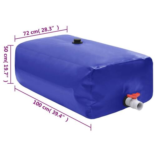 Vandtank med hane sammenfoldelig 360 l PVC