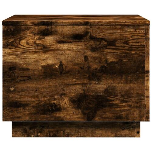 Sofabord med metalben 50x50x40 cm røget egetræsfarve