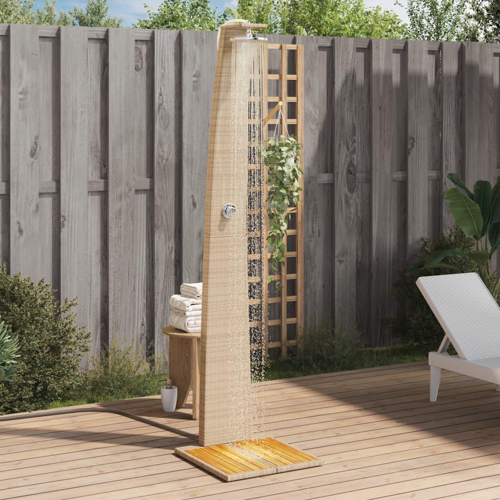 Havebruser 55x60x224 cm polyrattan og akacietræ beige