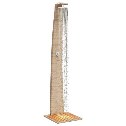 Havebruser 55x60x224 cm polyrattan og akacietræ beige