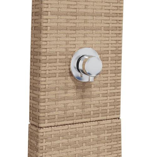 Havebruser 55x60x224 cm polyrattan og akacietræ beige