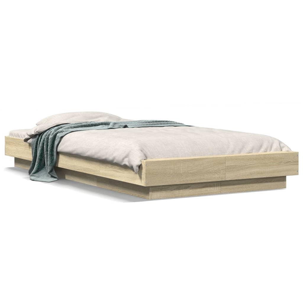Sengeramme 75x190 cm konstrueret træ sonoma-eg