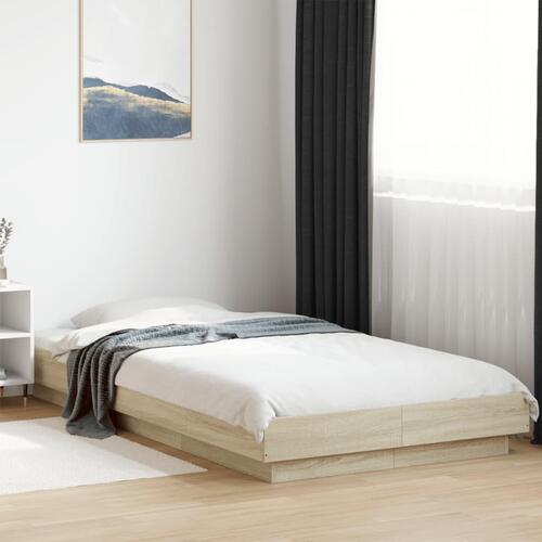 Sengeramme 75x190 cm konstrueret træ sonoma-eg