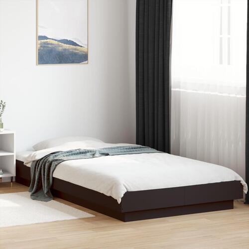 Sengeramme 90x190 cm konstrueret træ sort