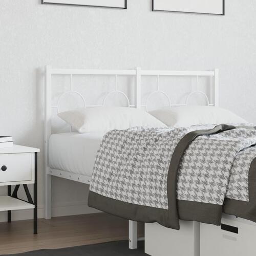 Sengegavl 120 cm metal hvid