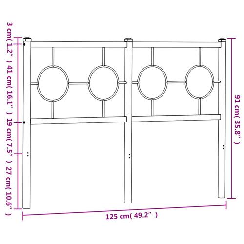 Sengegavl 120 cm metal hvid