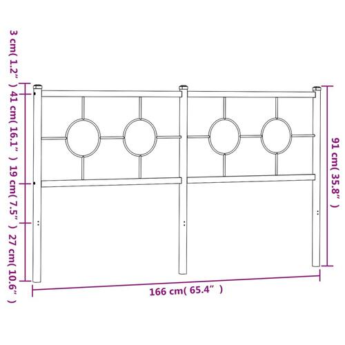 Sengegavl 160 cm metal hvid