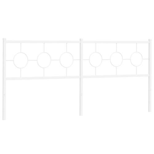 Sengegavl 193 cm metal hvid