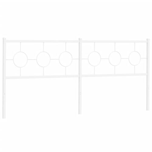 Sengegavl 193 cm metal hvid
