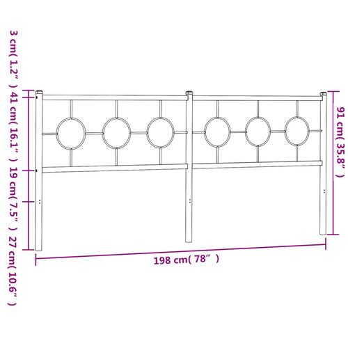 Sengegavl 193 cm metal hvid
