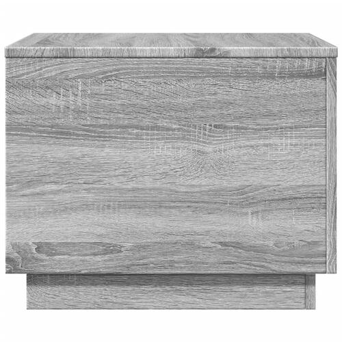 Sofabord med LED-lys 50x50x40 cm grå sonoma-eg