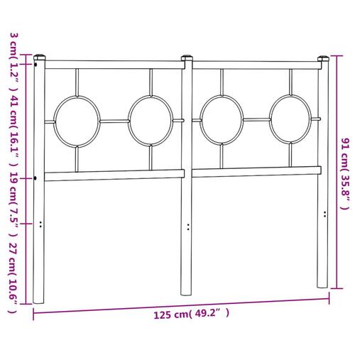 Sengegavl 120 cm metal sort