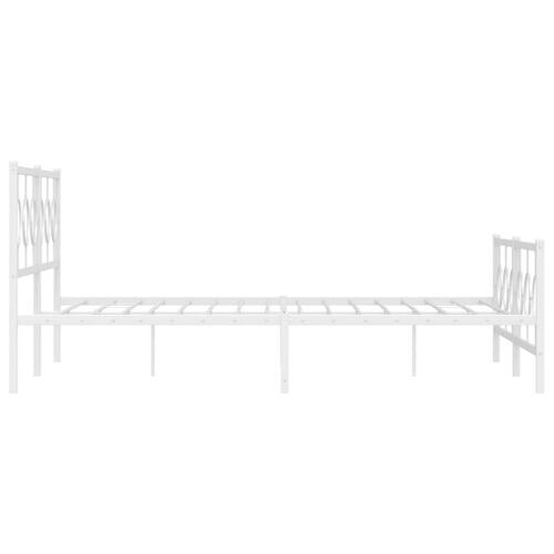 Sengeramme med sengegavl og fodgærde 180x200 cm metal hvid