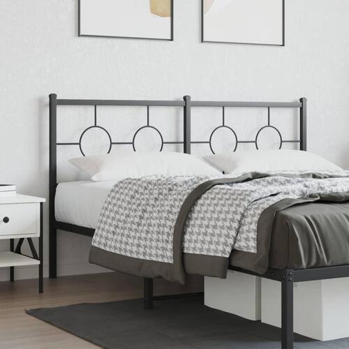 Sengegavl 150 cm metal sort