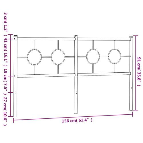 Sengegavl 150 cm metal sort