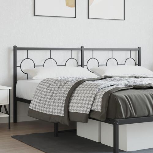 Sengegavl 180 cm metal sort