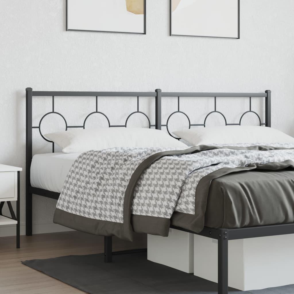 Sengegavl 180 cm metal sort