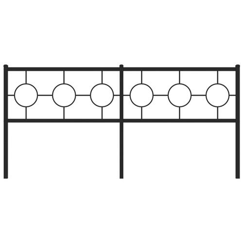 Sengegavl 180 cm metal sort