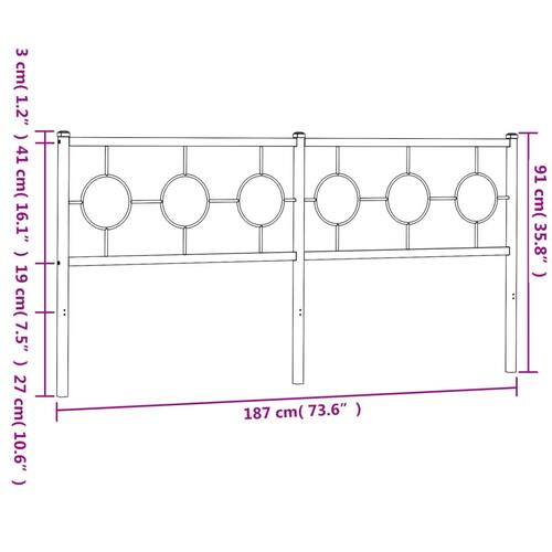 Sengegavl 180 cm metal sort