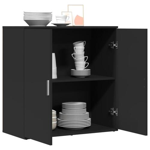 Skab 79x38x80 cm konstrueret træ sort