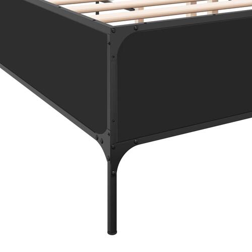 Sengestel 200x200 cm konstrueret træ og metal sort