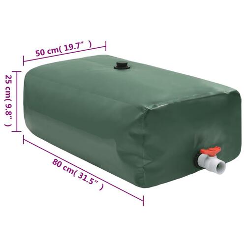 Vandtank med hane sammenfoldelig 100 l PVC