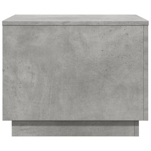 Sofabord med LED-lys 50x50x40 cm betongrå