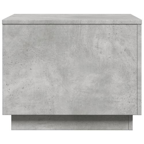 Sofabord med LED-lys 50x50x40 cm betongrå