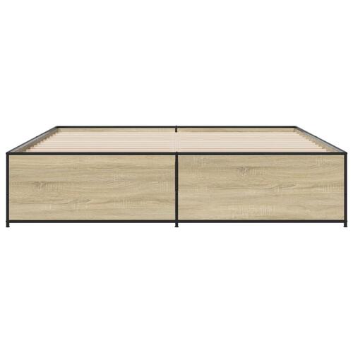 Sengestel 180x200 cm konstrueret træ og metal sonoma-eg