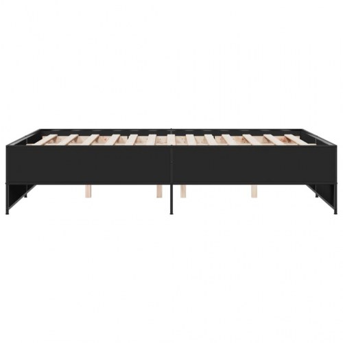 Sengestel 120 x 200 cm i konstrueret træ og metal - sort