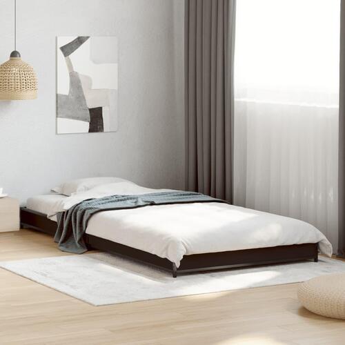 Sengeramme 90x200 cm konstrueret træ og metal sort