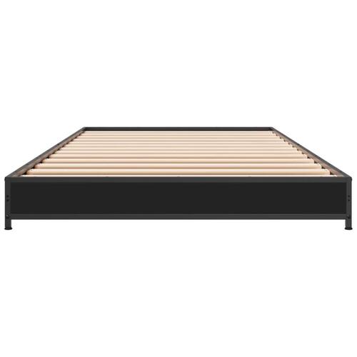 Sengeramme 90x200 cm konstrueret træ og metal sort