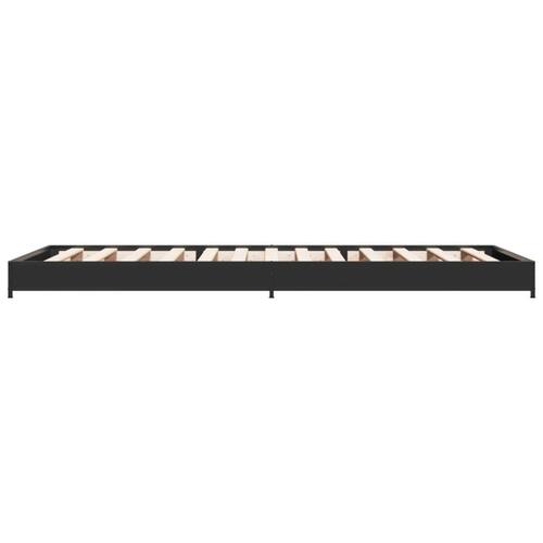 Sengeramme 90x200 cm konstrueret træ og metal sort