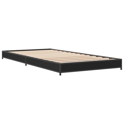 Sengeramme 90x200 cm konstrueret træ og metal sort