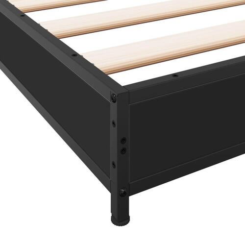 Sengeramme 90x200 cm konstrueret træ og metal sort
