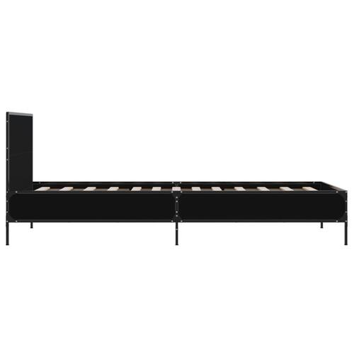 Sengeramme 90x190 cm konstrueret træ og metal sort