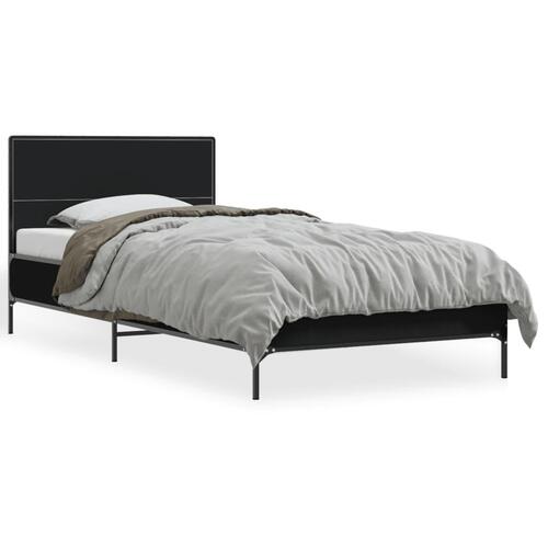 Sengeramme 75x190 cm konstrueret træ og metal sort