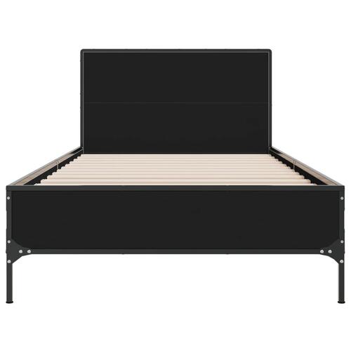 Sengeramme 75x190 cm konstrueret træ og metal sort