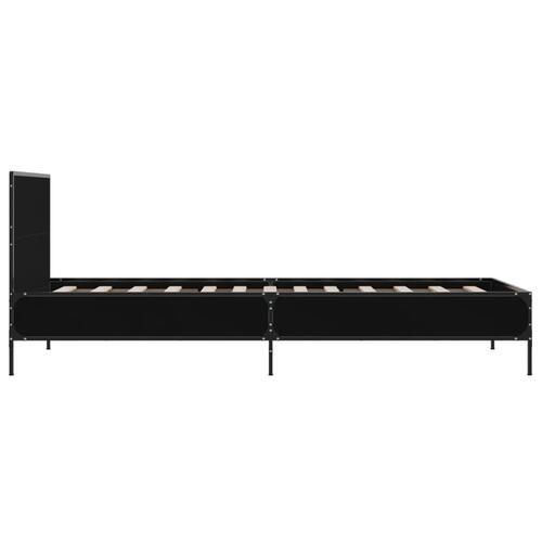 Sengeramme 75x190 cm konstrueret træ og metal sort
