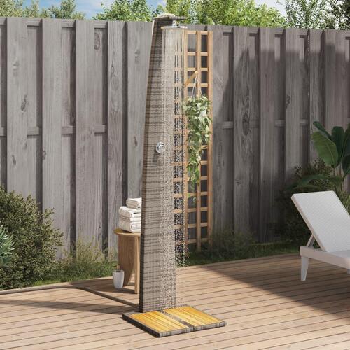 Havebruser 55x60x224 cm polyrattan og akacietræ grå