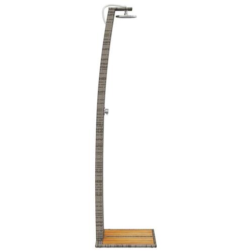 Havebruser 55x60x224 cm polyrattan og akacietræ grå
